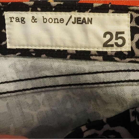 Rag & Bone Animal Print Amoeba Skinny Stretch Denim Jeans Sz 25 - Picture 9 of 11